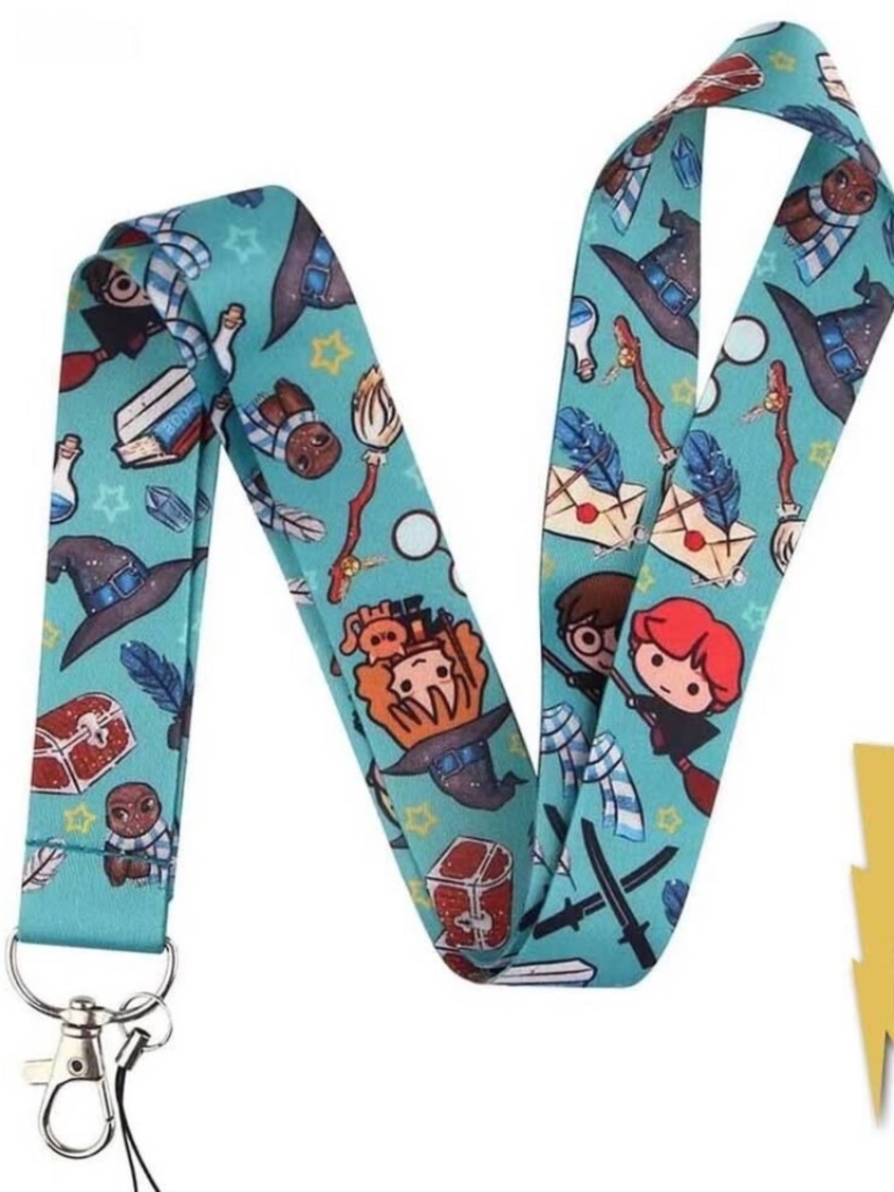 Harry Potter Kawaii Lanyard and Key/Wrist Fob Set - Turquoise